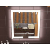 Зеркало с подсветкой лентой для ванной комнаты Новара 120x120 см